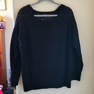 Torrid Black Lace Sleeve Sweater